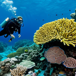 모리셔스 다이빙 명소 - Flic en Flac Coral Reef**

"Vibrant coral reef scene at Flic en Flac, Mauritius. Multicolored corals...